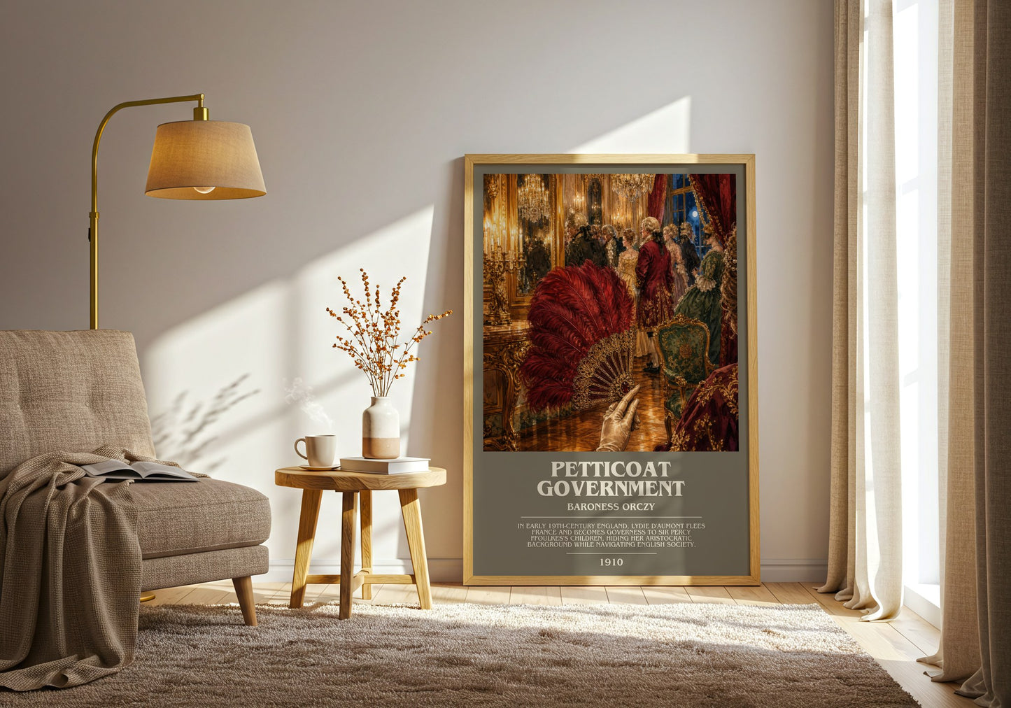 Petticoat Government bookish print on bookshelf – Baroness Orczy fan gift