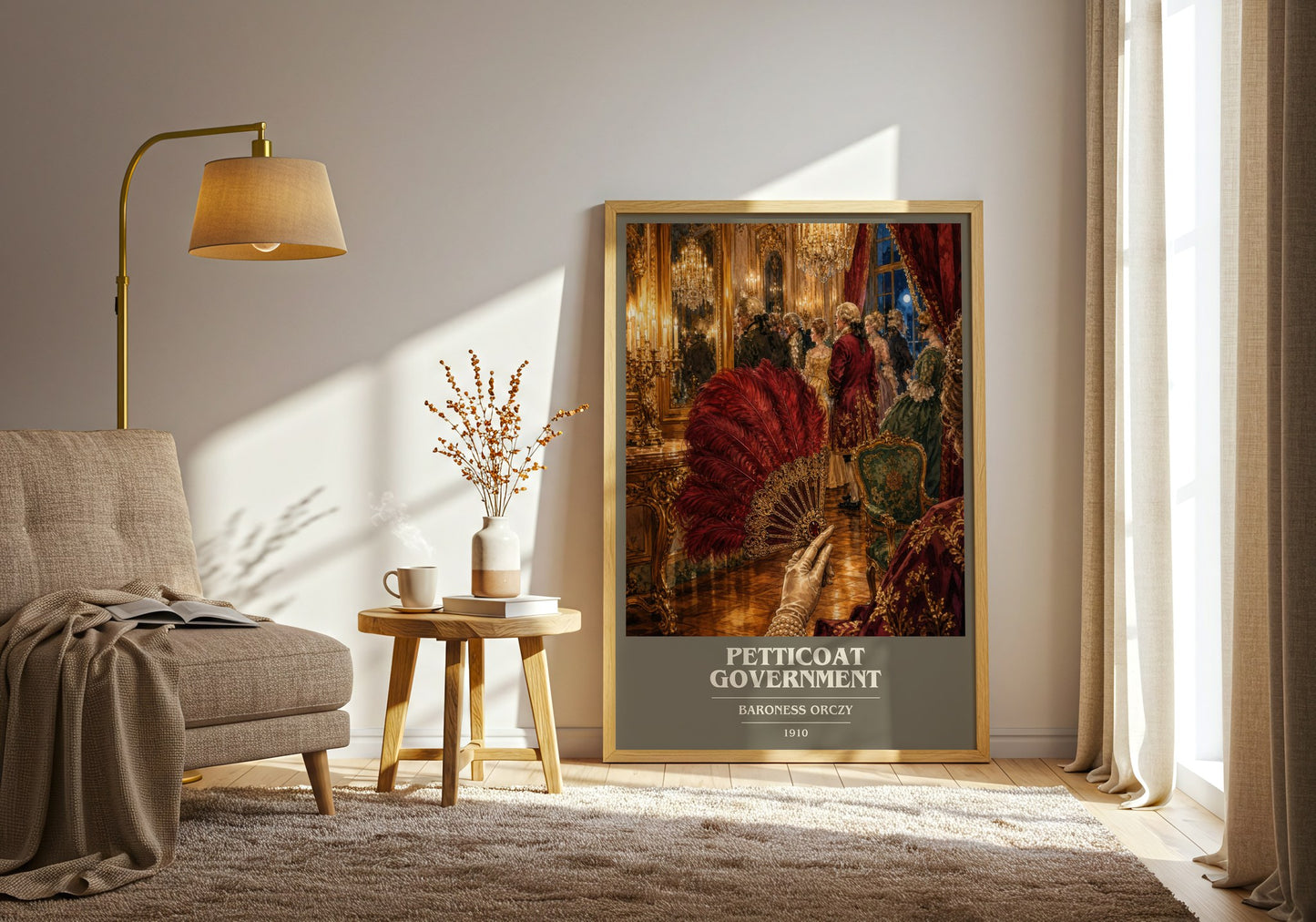 Petticoat Government book cover print on bookshelf – Baroness Orczy fan gift