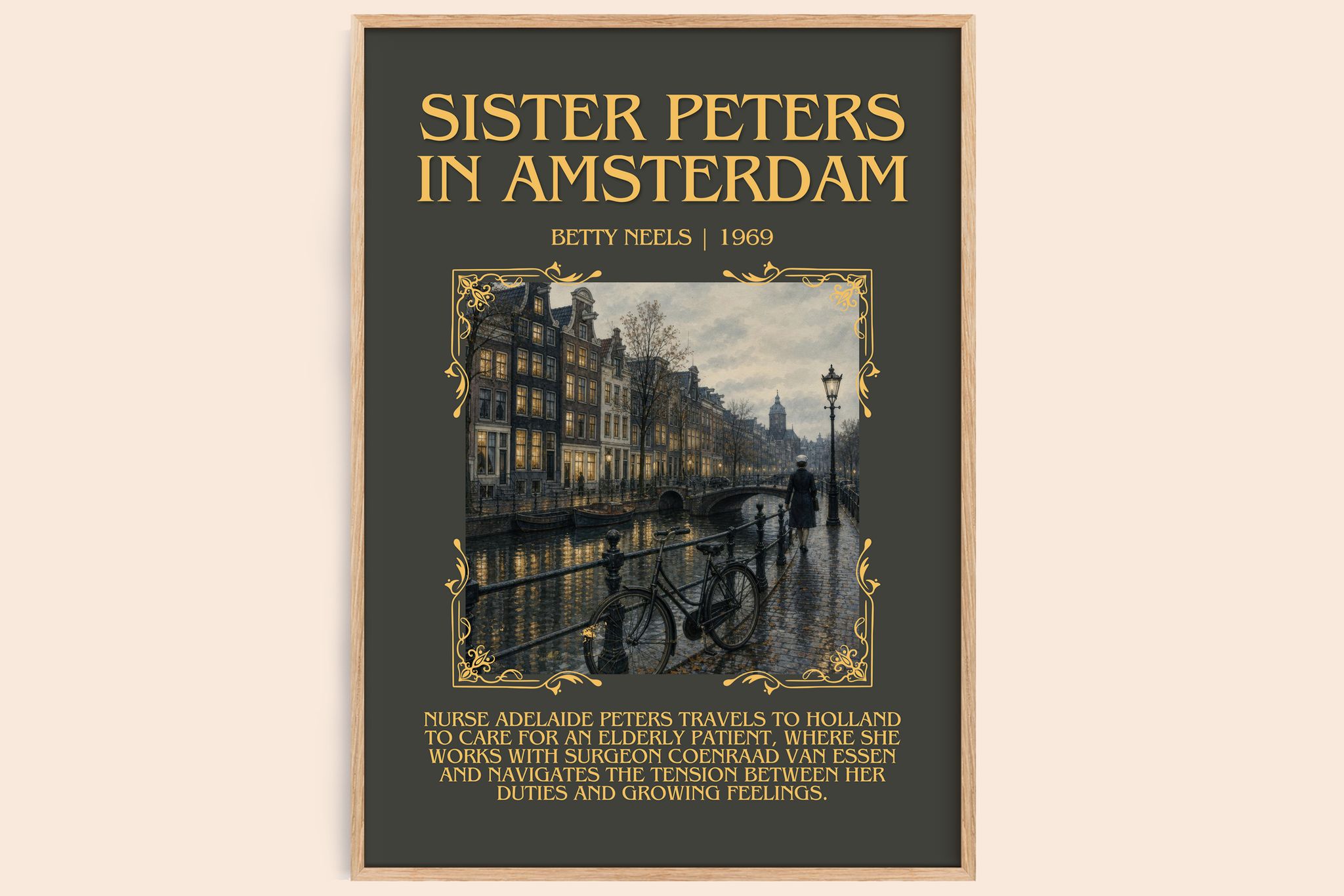 Sister Peters in Amsterdam Minimalist Book Poster by Betty Neels