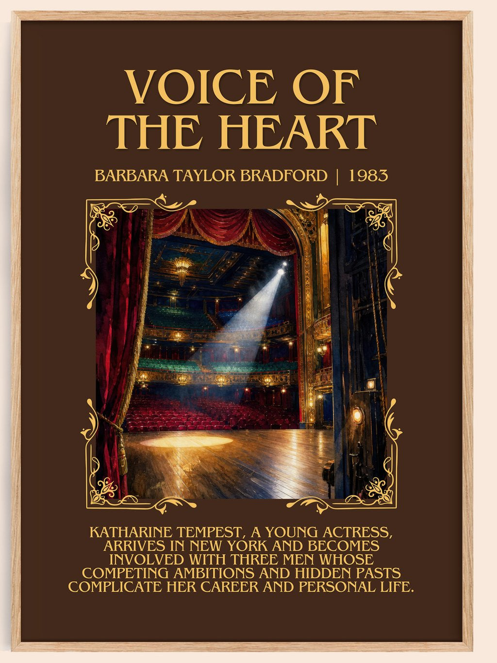 Voice of the Heart Minimalist Book Poster by Barbara Taylor Bradford – book poster