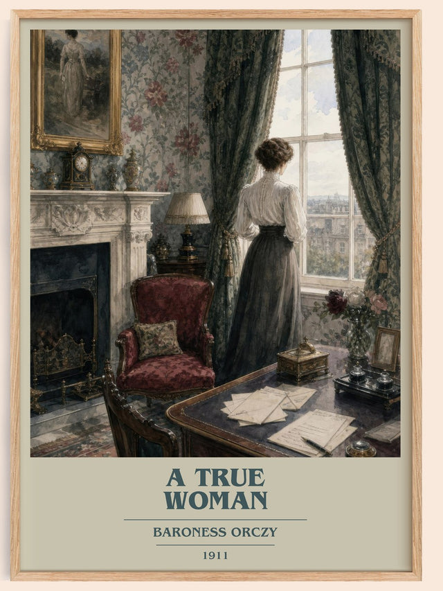 A True Woman Book Cover Poster by Baroness Orczy