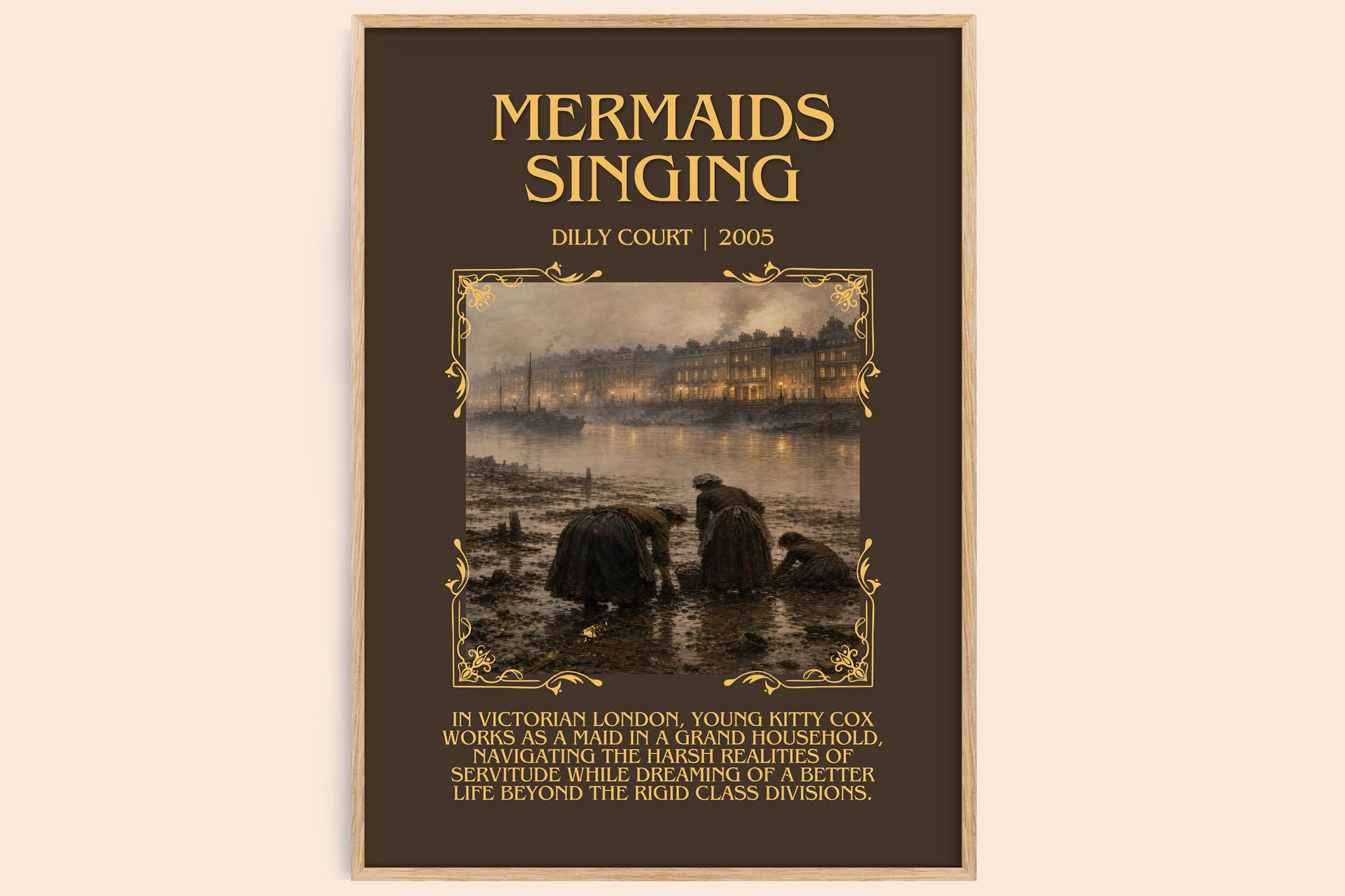 Mermaids Singing Minimalist Book Poster by Dilly Court