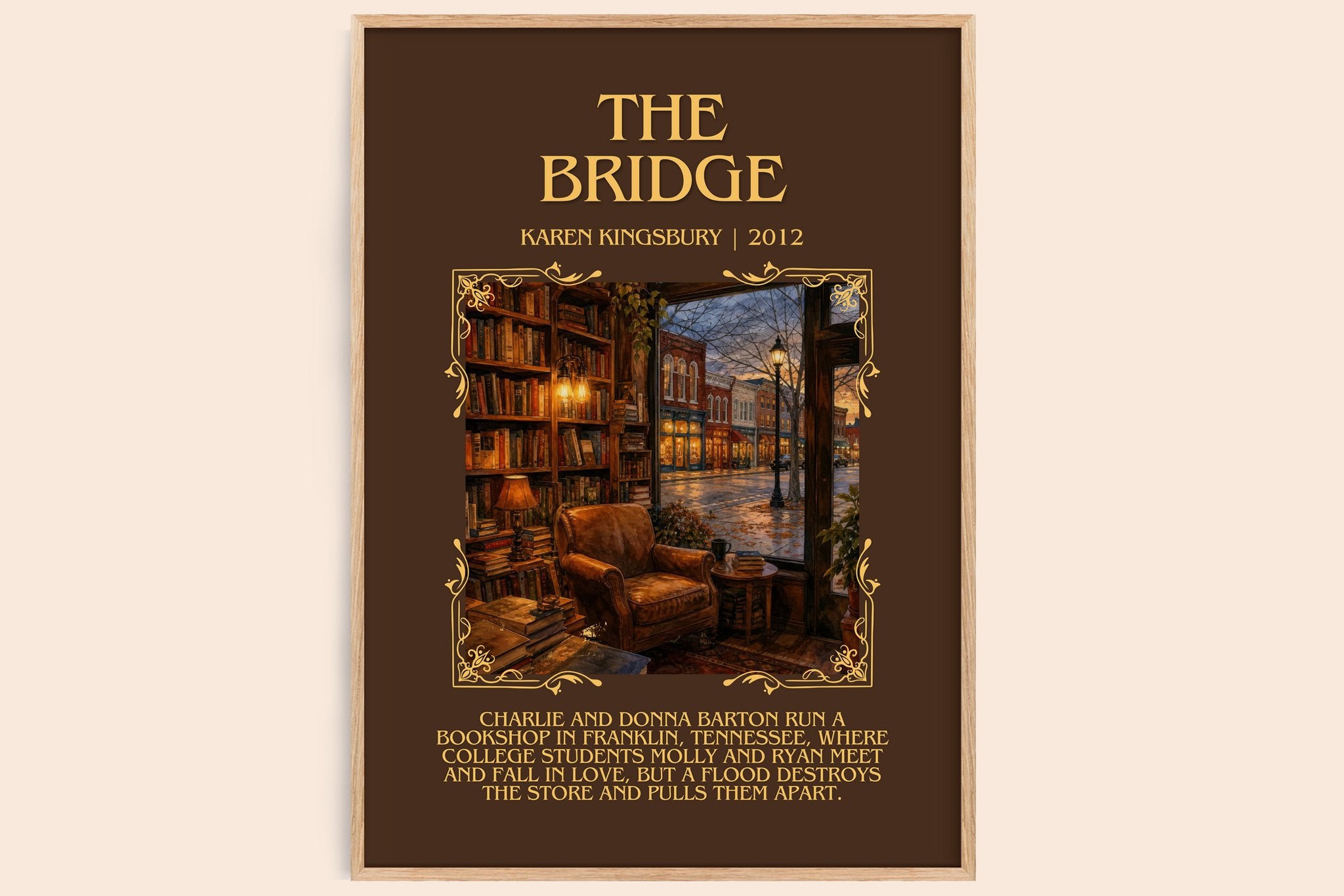 The Bridge Minimalist Book Poster by Karen Kingsbury