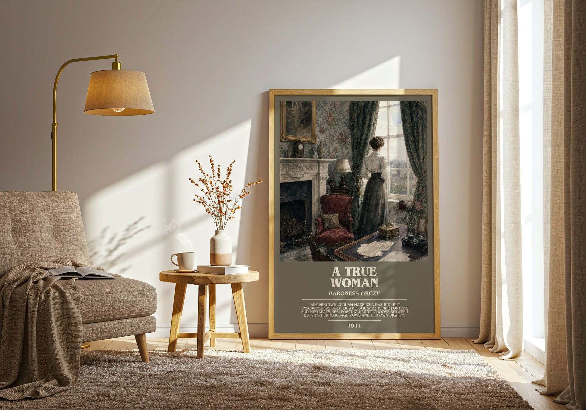 A True Woman bookish print on bookshelf – Baroness Orczy fan gift