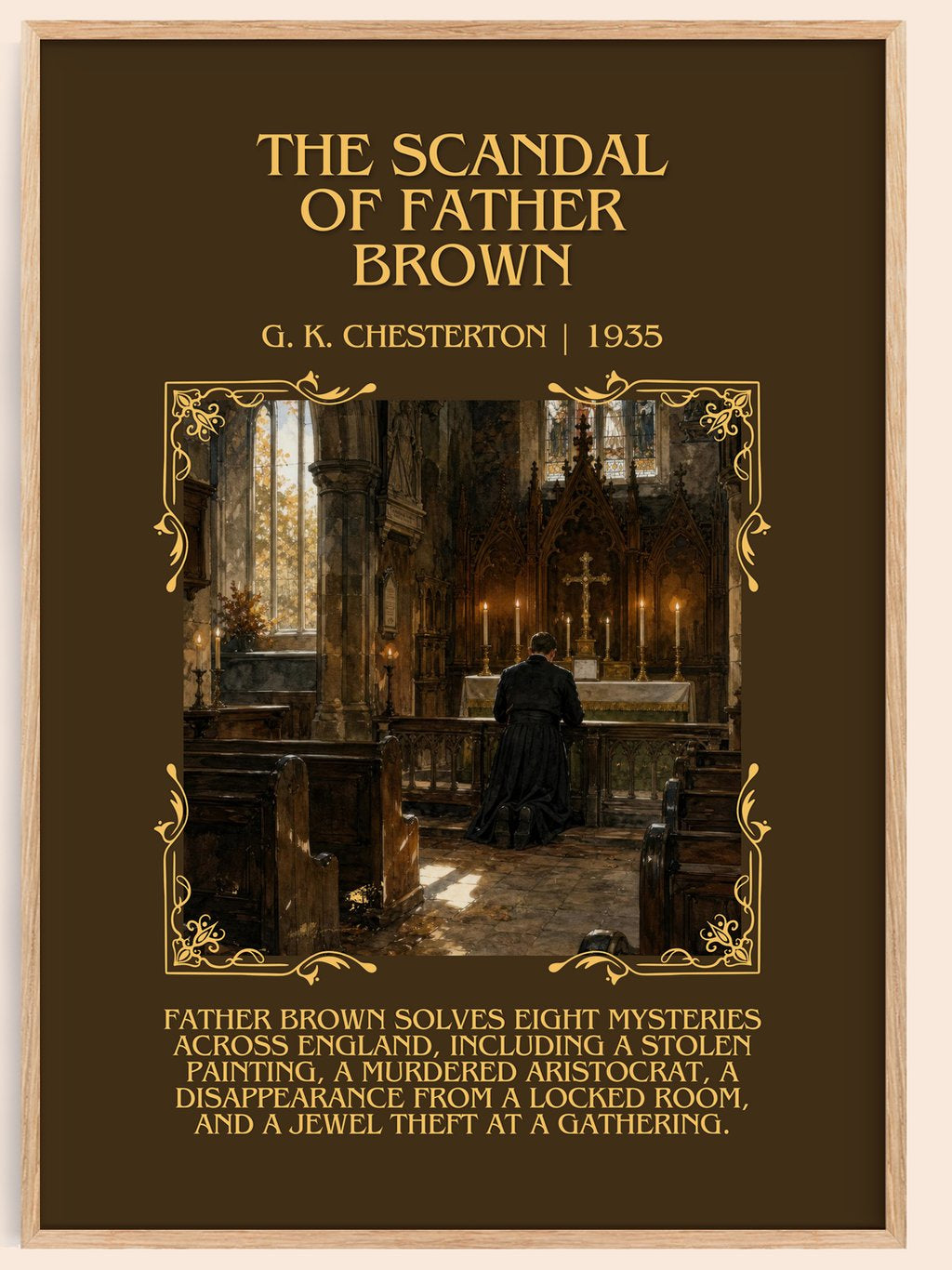 The Scandal of Father Brown Minimalist Book Poster by G. K. Chesterton – book poster