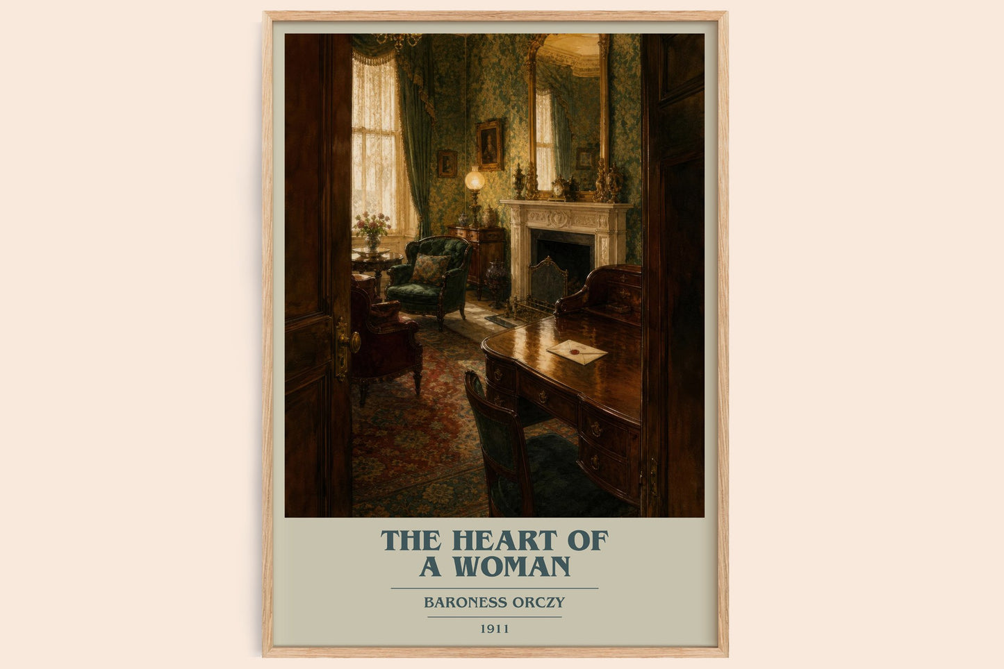 The Heart Of A Woman book cover book poster by Baroness Orczy – framed literary art print