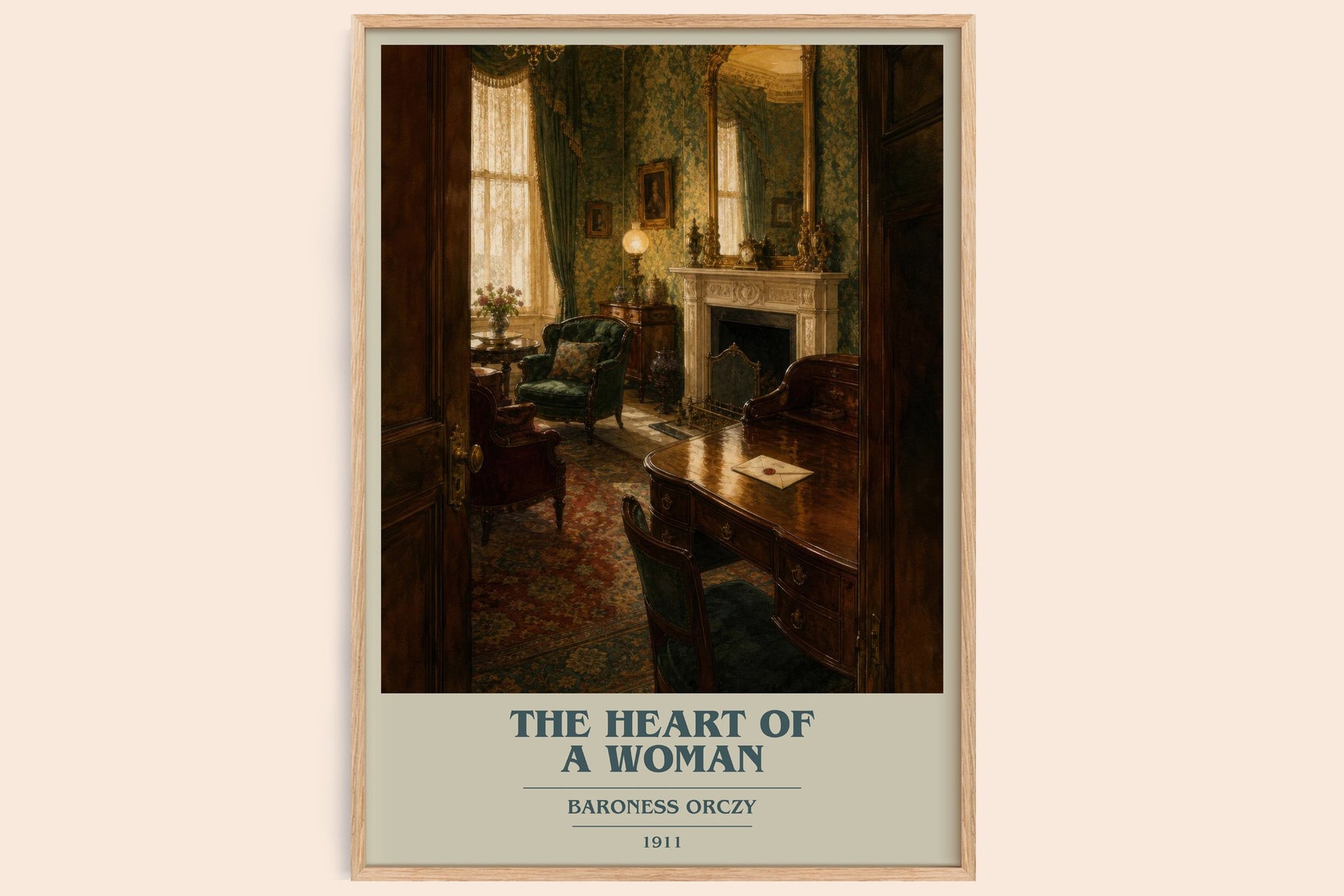 The Heart Of A Woman book cover book poster by Baroness Orczy – framed literary art print