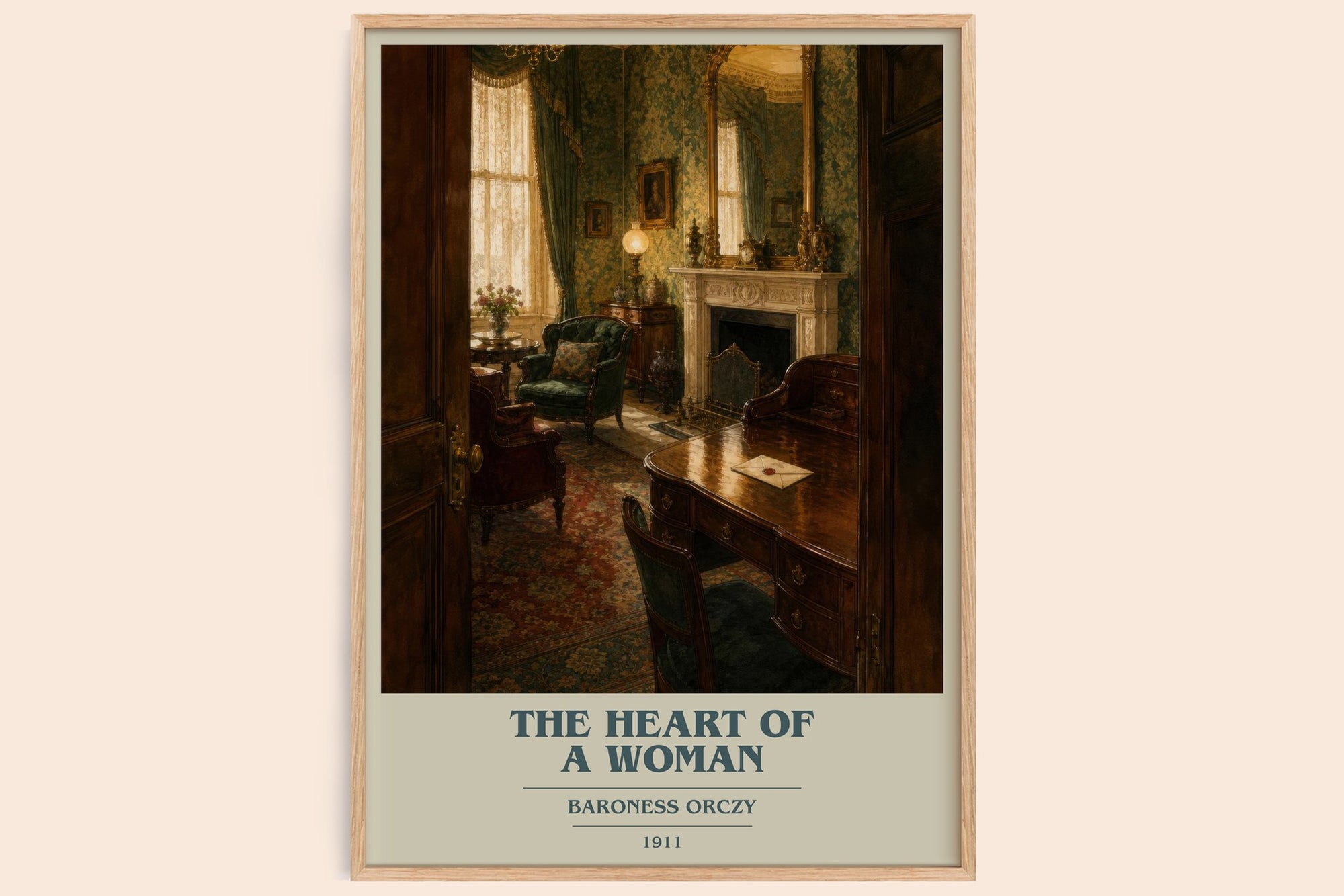 The Heart Of A Woman book cover book poster by Baroness Orczy – framed literary art print