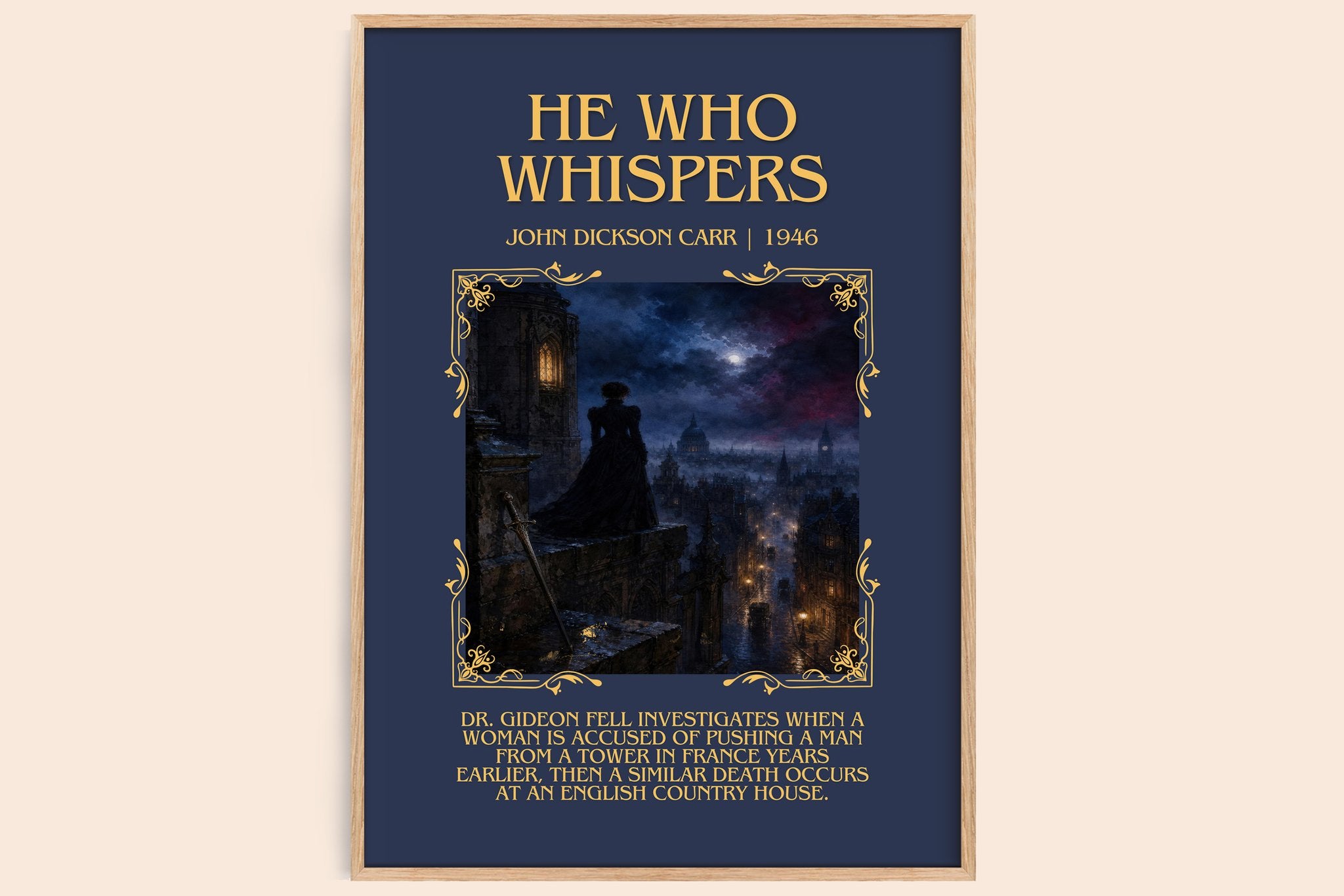 He Who Whispers Minimalist Book Poster by John Dickson Carr