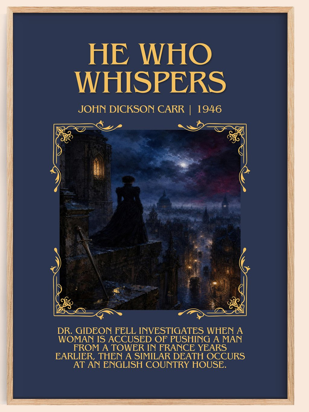 He Who Whispers Minimalist Book Poster by John Dickson Carr – book poster
