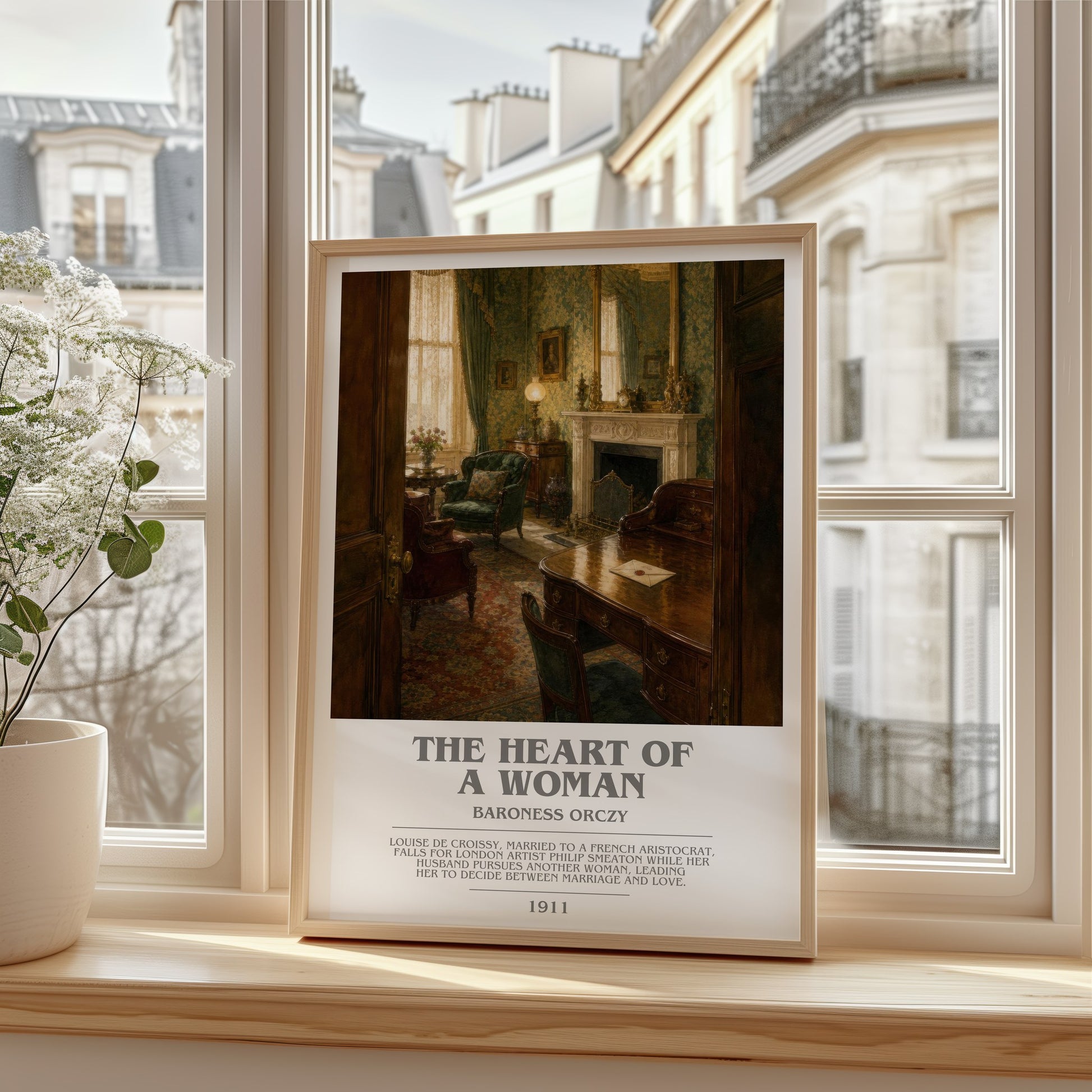 The Heart Of A Woman bookish poster colour and style options – Baroness Orczy book art