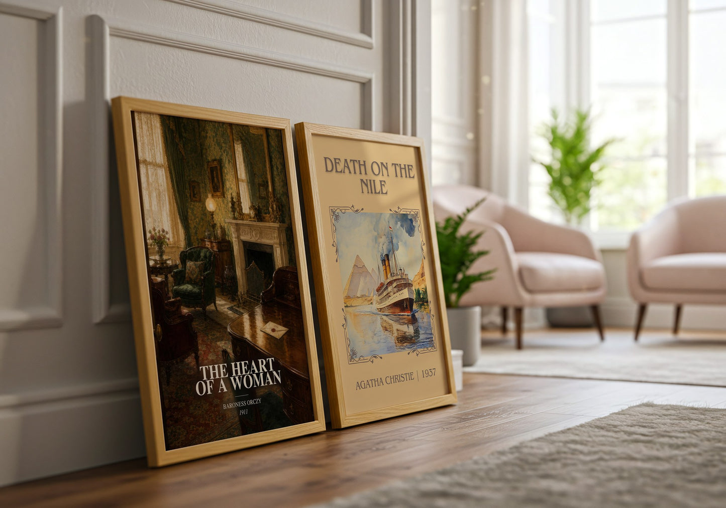 The Heart Of A Woman watercolour print framed by window – literary home decor