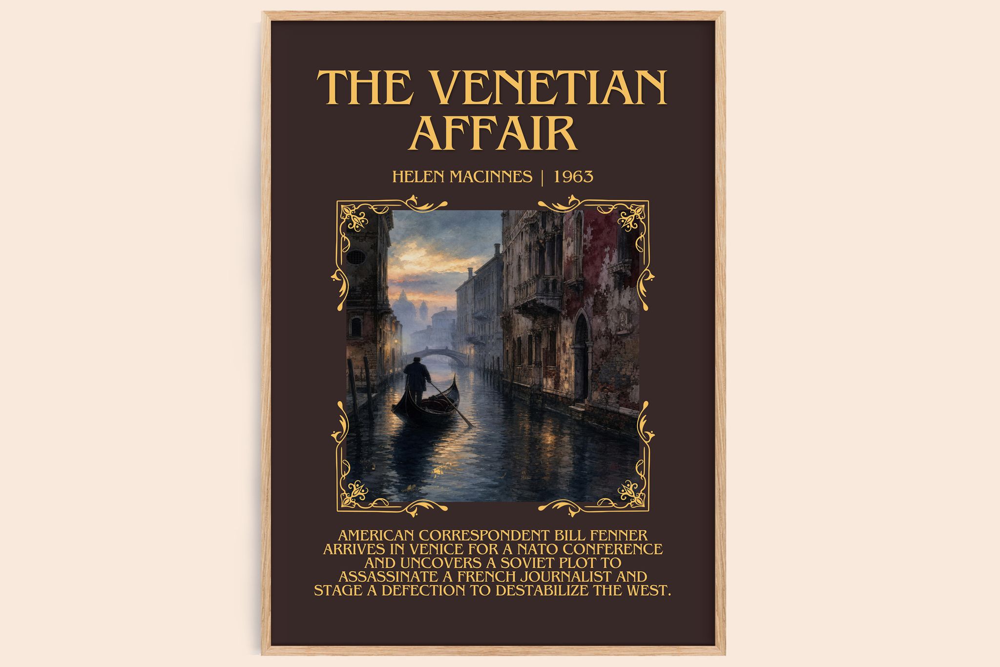 The Venetian Affair Minimalist Book Poster by Helen MacInnes