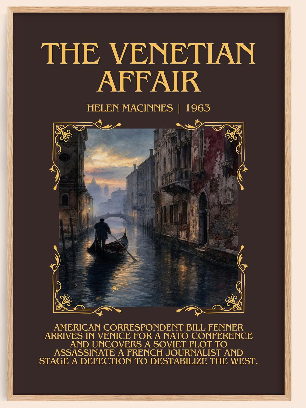 The Venetian Affair Minimalist Book Poster by Helen MacInnes – book poster
