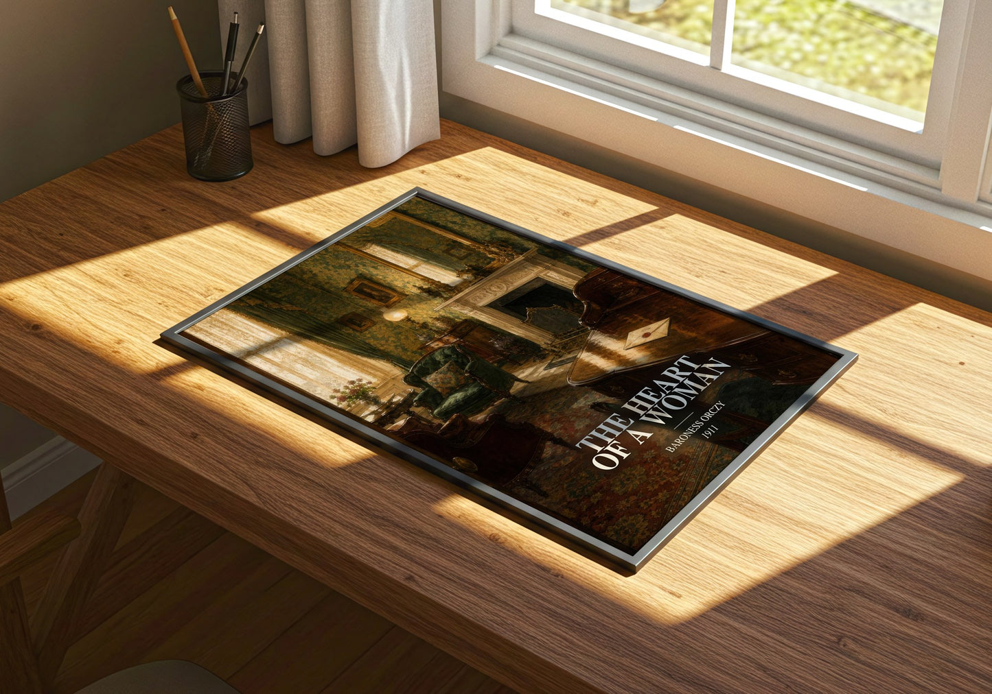 The Heart Of A Woman watercolour book poster framed on wall – romance wall art