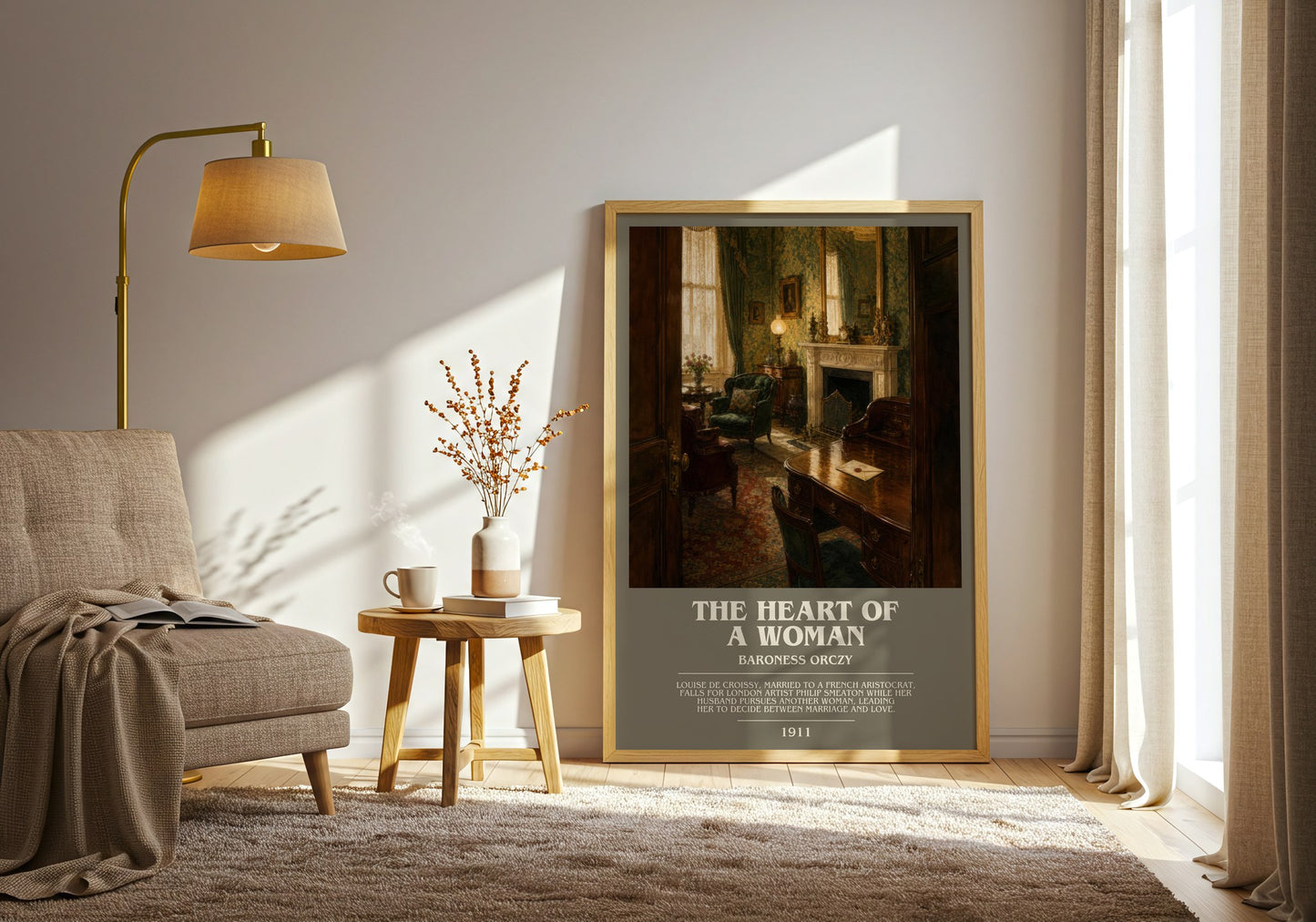 The Heart Of A Woman bookish print on bookshelf – Baroness Orczy fan gift