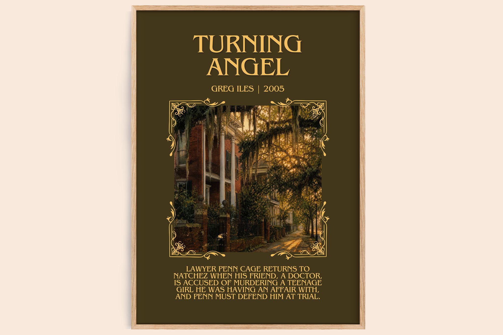 Turning Angel Minimalist Book Poster by Greg Iles