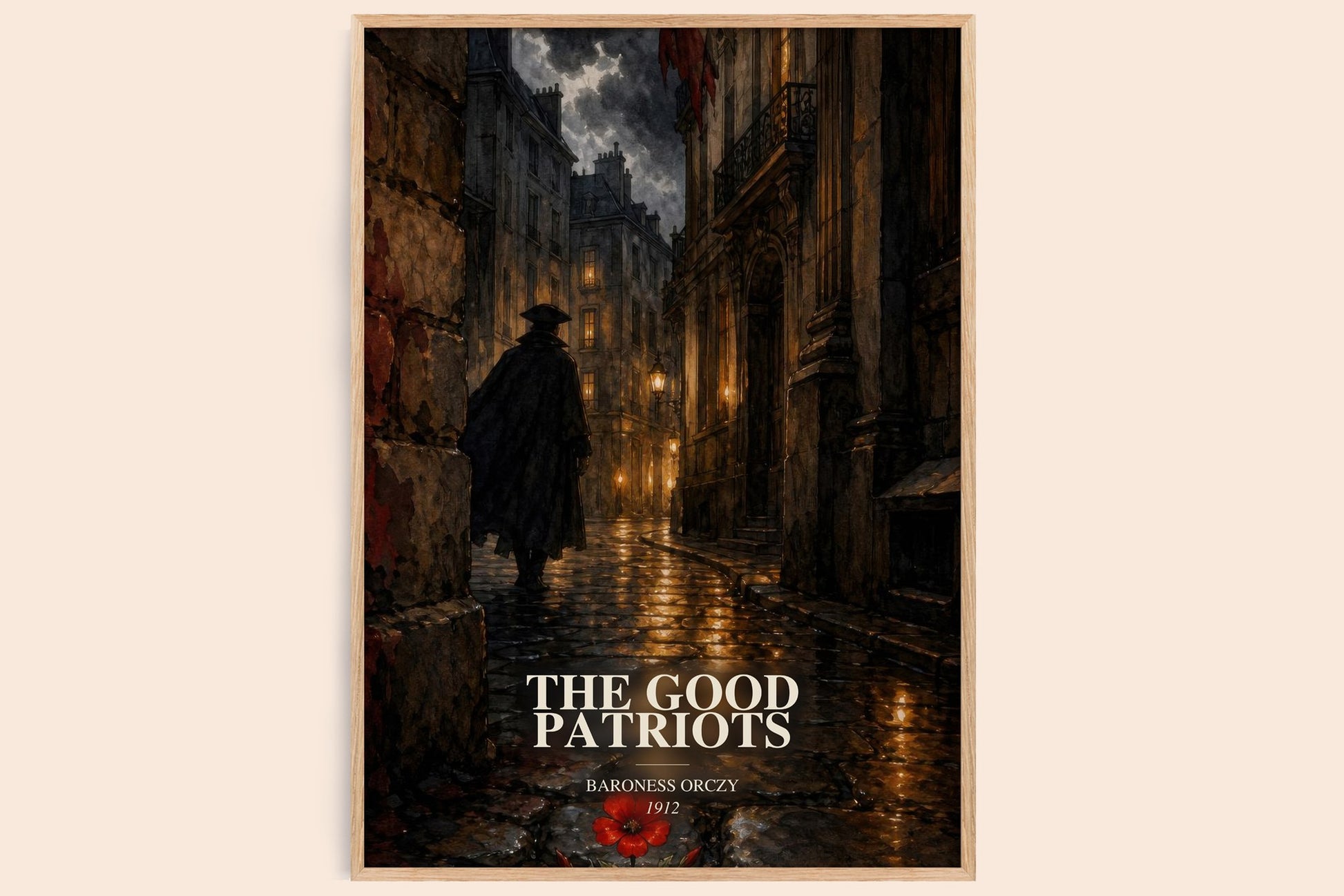 The Good Patriots watercolour book poster by Baroness Orczy – framed literary art print