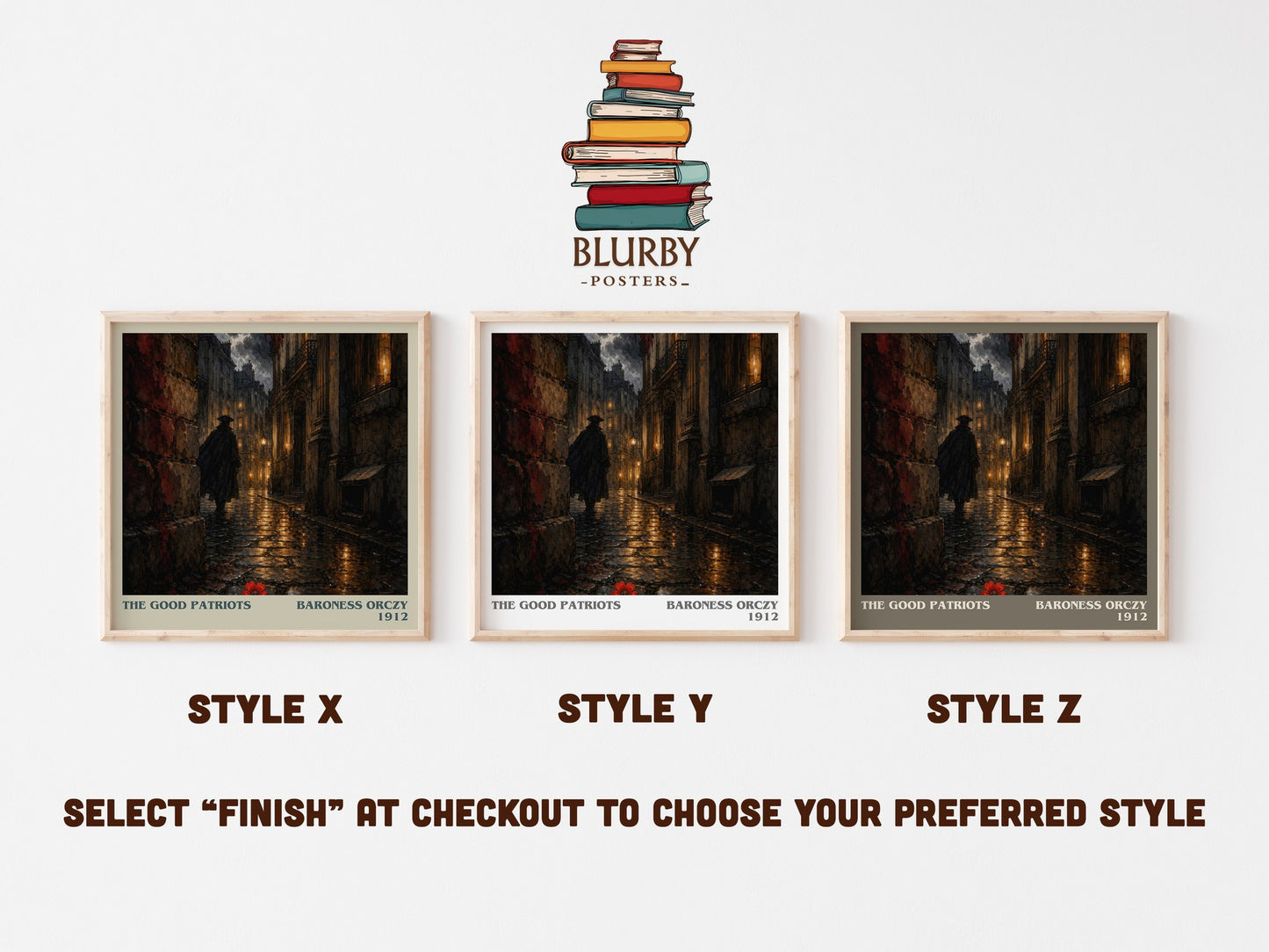 The Good Patriots literary print in frame leaning in hallway – historical fiction wall art