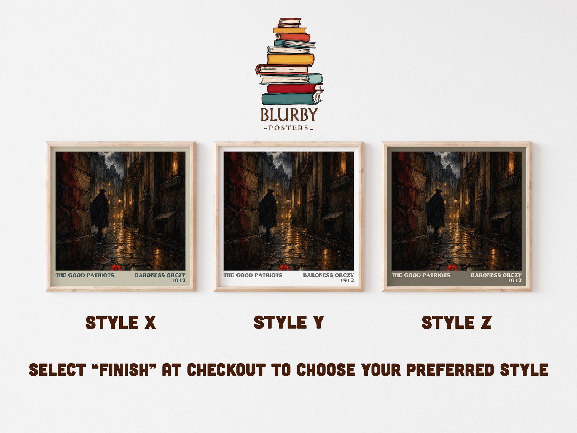 The Good Patriots literary print in frame leaning in hallway – historical fiction wall art