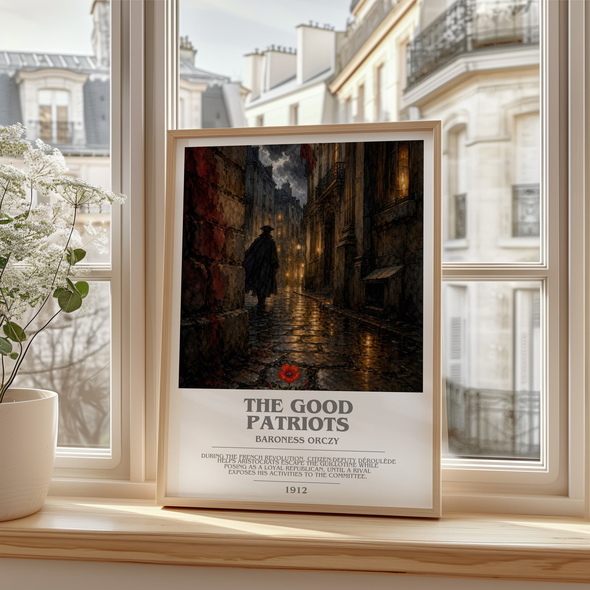 The Good Patriots bookish poster colour and style options – Baroness Orczy book art