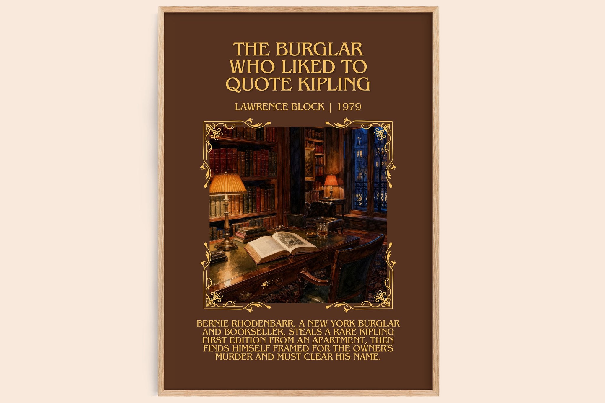 Burglar Who Liked to Quote Kipling Minimalist Book Poster by L. Block