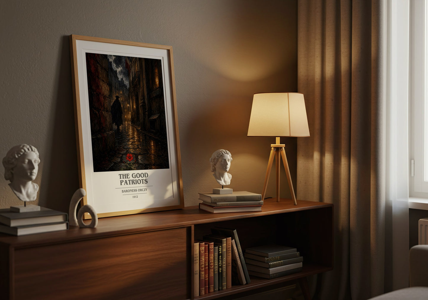 The Good Patriots book cover book poster framed on wall – historical fiction wall art
