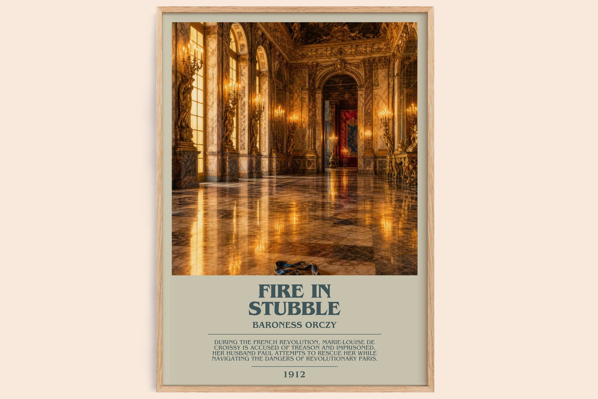 Fire In Stubble bookish book poster by Baroness Orczy – framed literary art print
