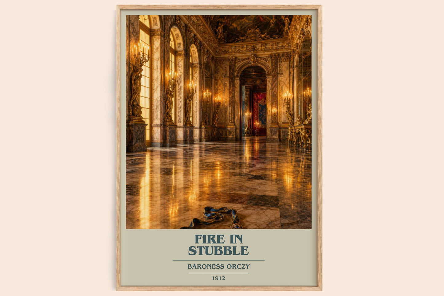 Fire In Stubble book cover book poster by Baroness Orczy – framed literary art print