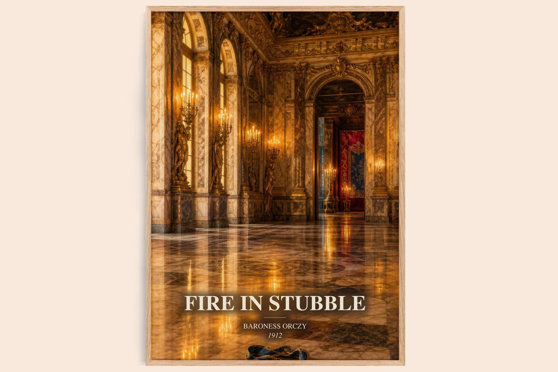 Fire In Stubble watercolour book poster by Baroness Orczy – framed literary art print