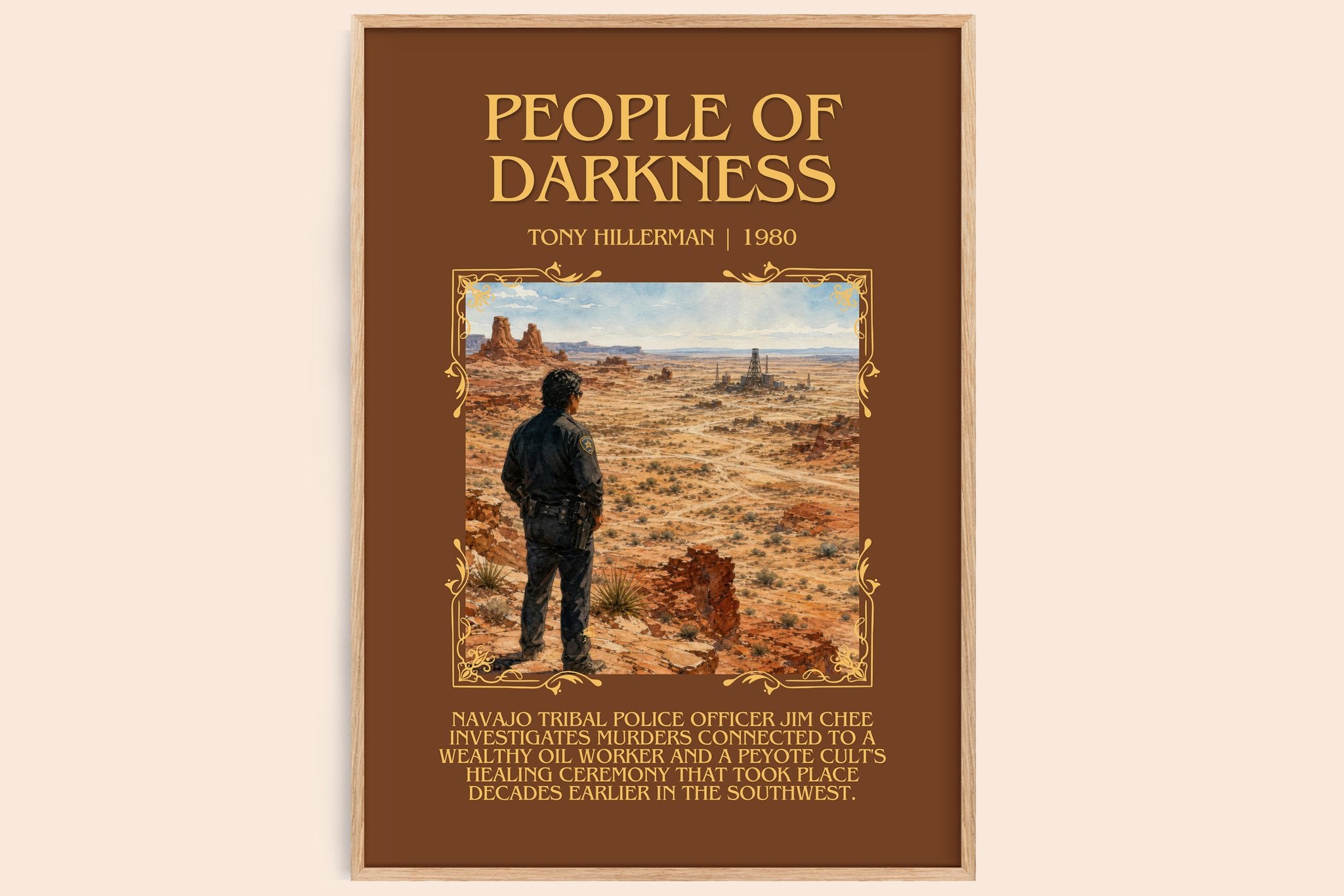 People of Darkness Minimalist Book Poster by Tony Hillerman