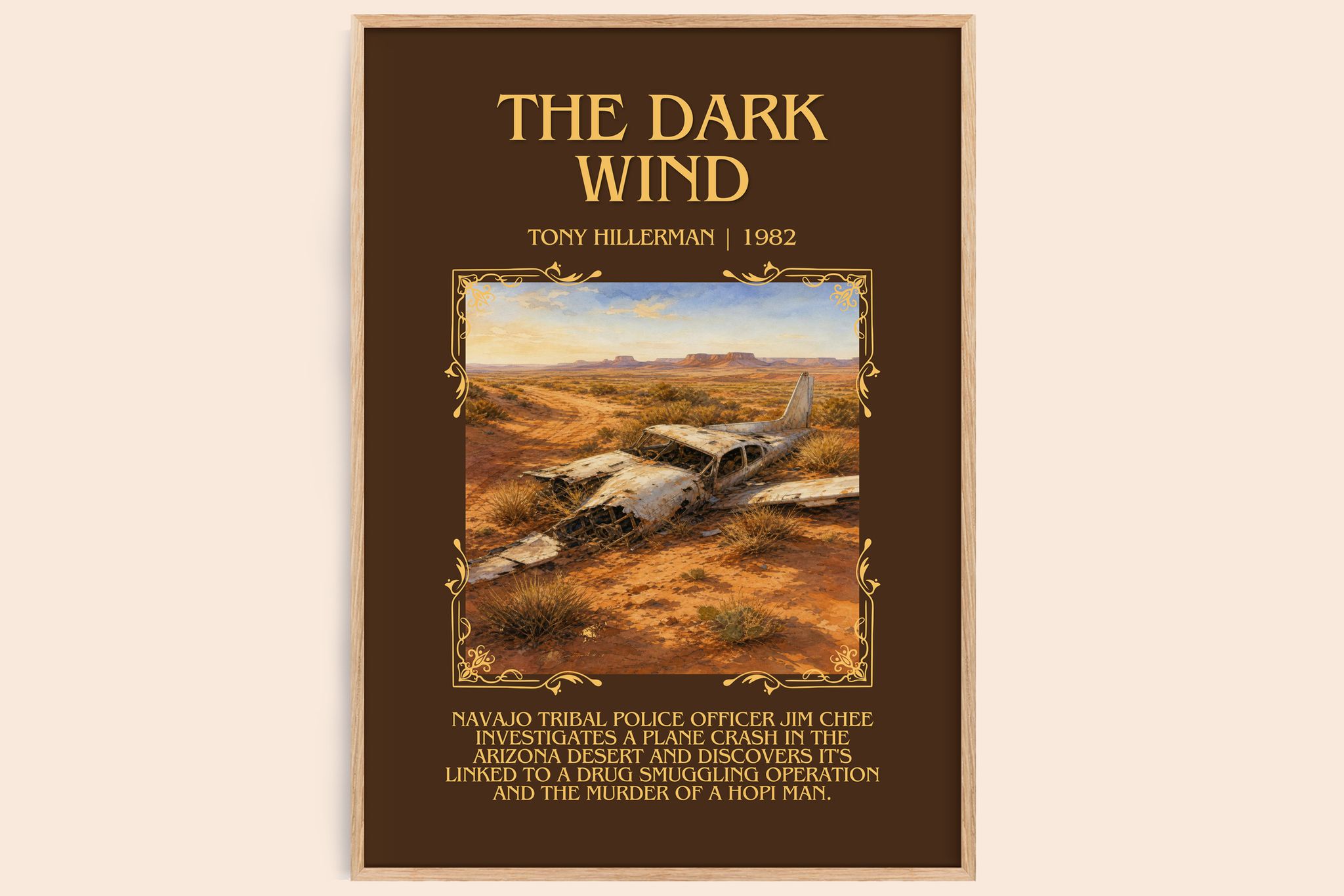 The Dark Wind Minimalist Book Poster by Tony Hillerman