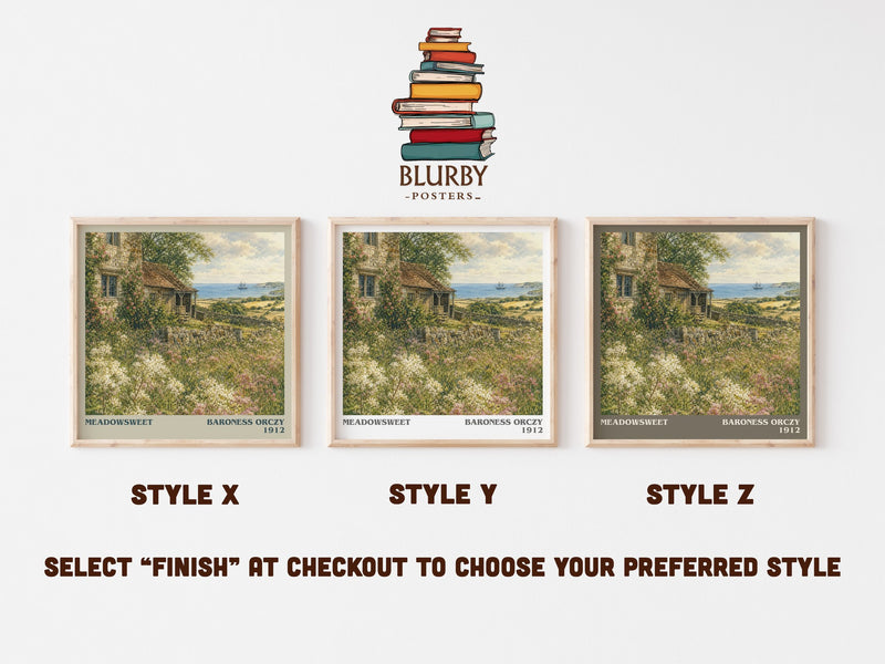Meadowsweet literary print in frame leaning in hallway – romance wall art