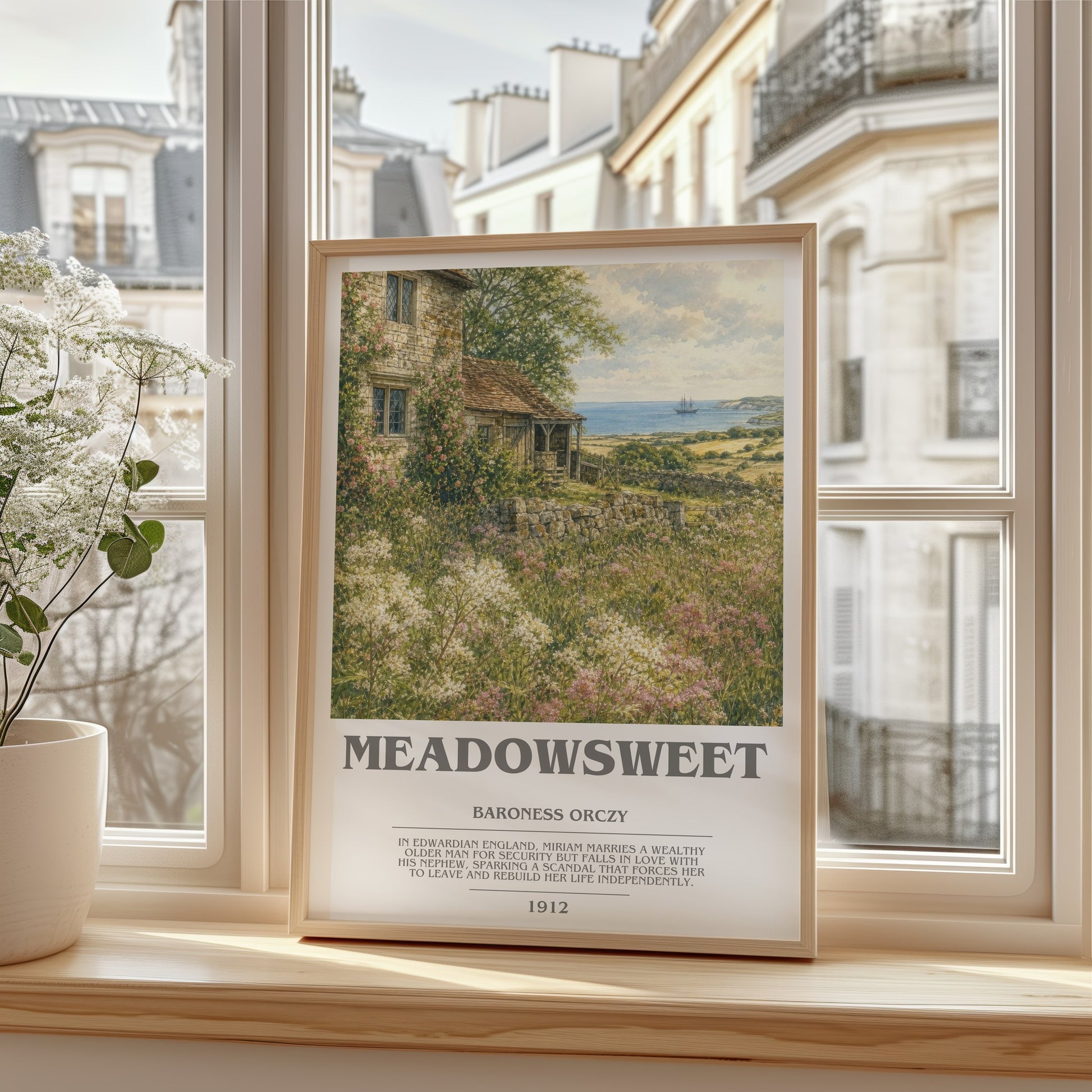 Meadowsweet bookish poster colour and style options – Baroness Orczy book art