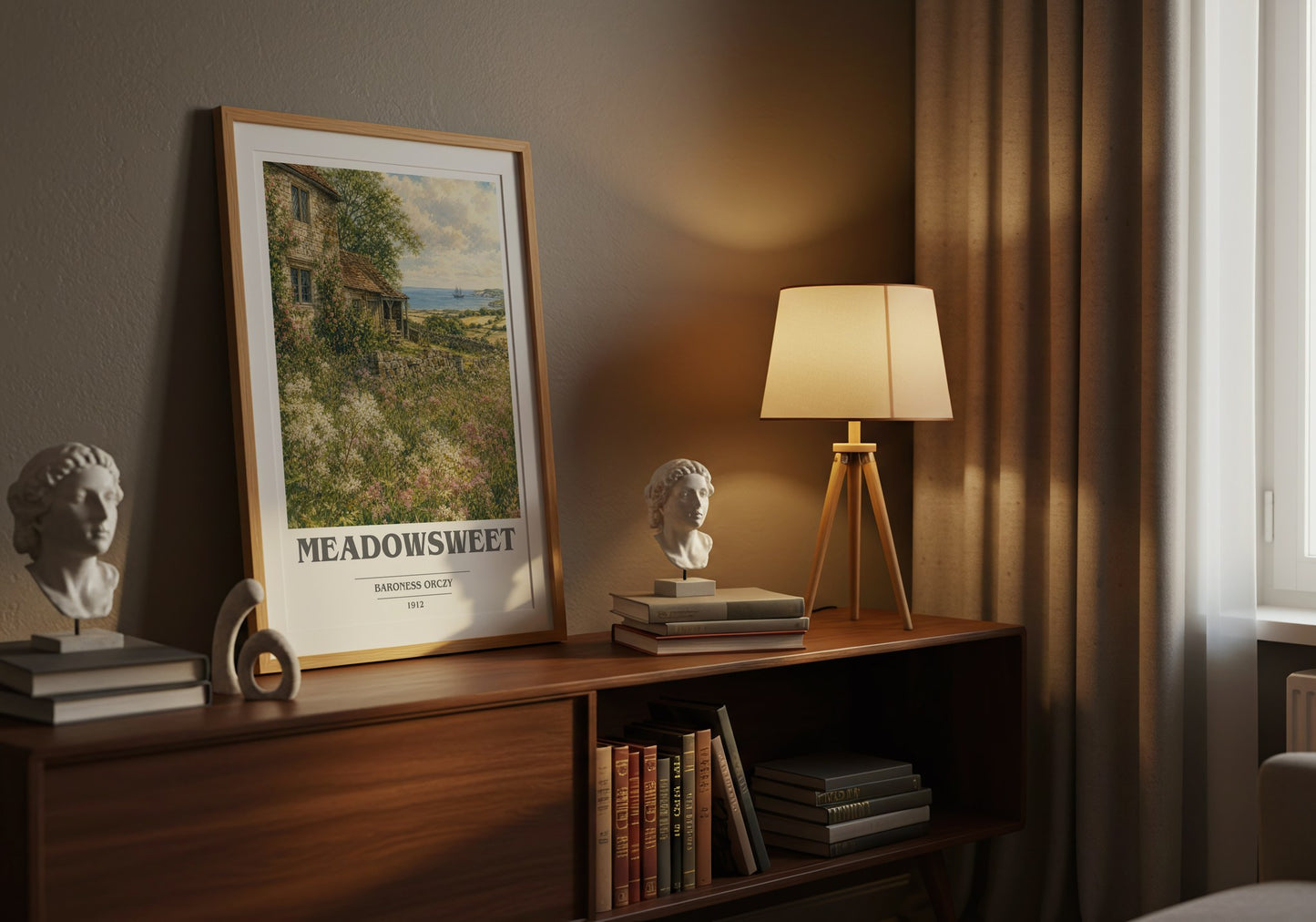 Meadowsweet book cover book poster framed on wall – romance wall art
