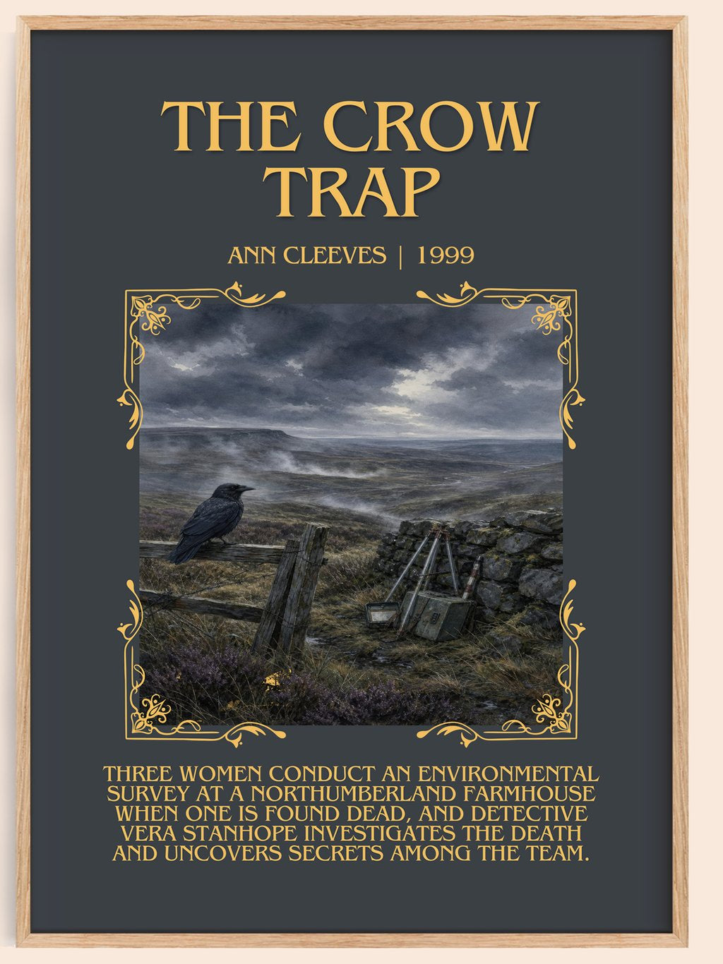 The Crow Trap Minimalist Book Poster by Ann Cleeves – book poster