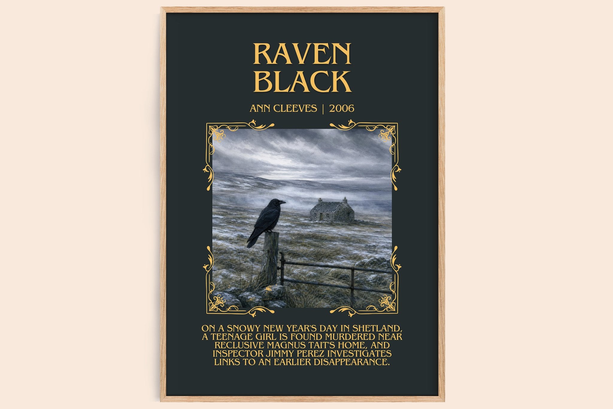 Raven Black Minimalist Book Poster by Ann Cleeves