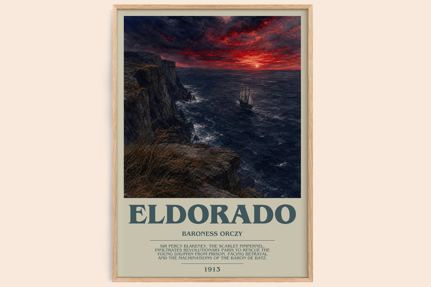 Eldorado bookish book poster by Baroness Orczy – framed literary art print