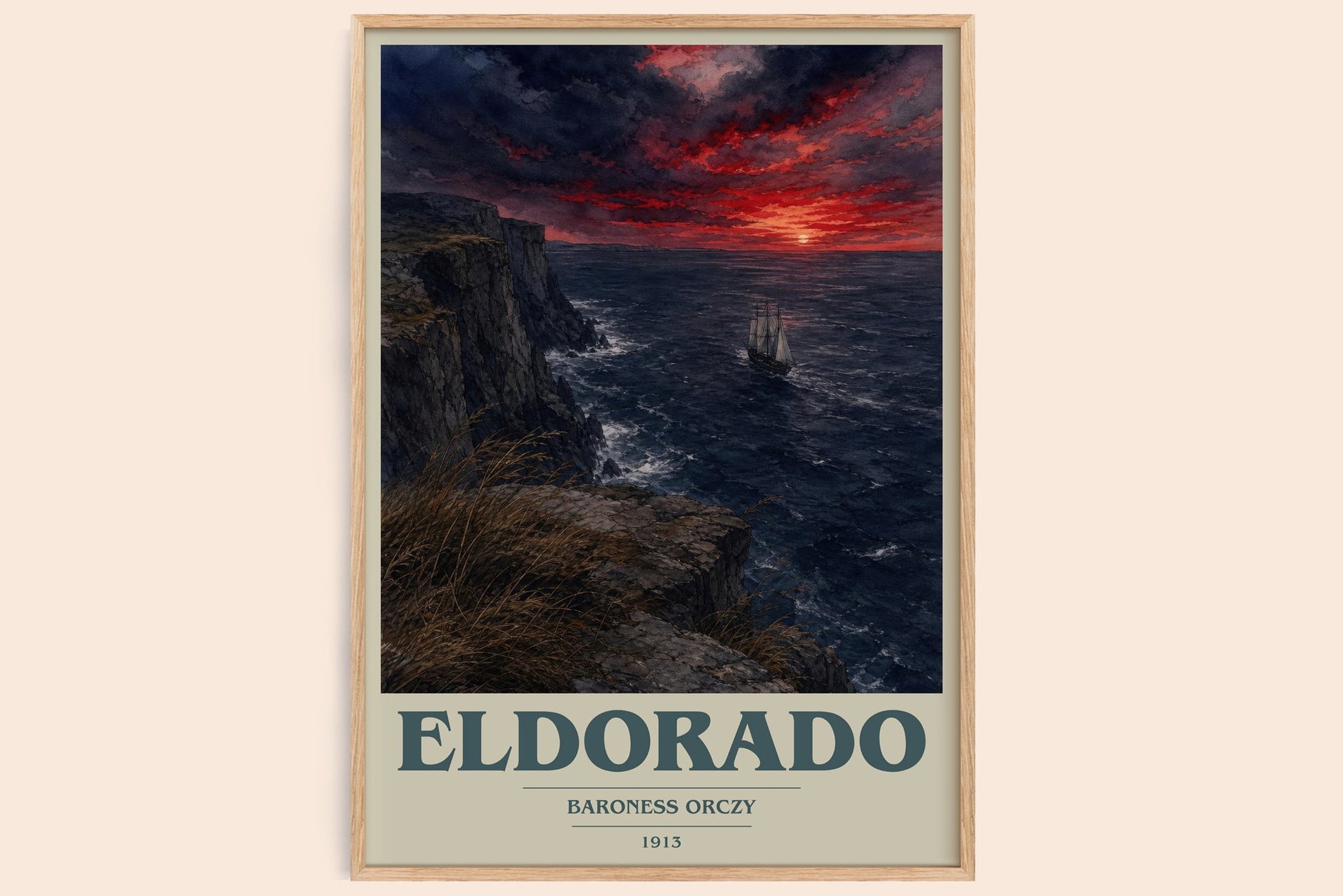 Eldorado book cover book poster by Baroness Orczy – framed literary art print