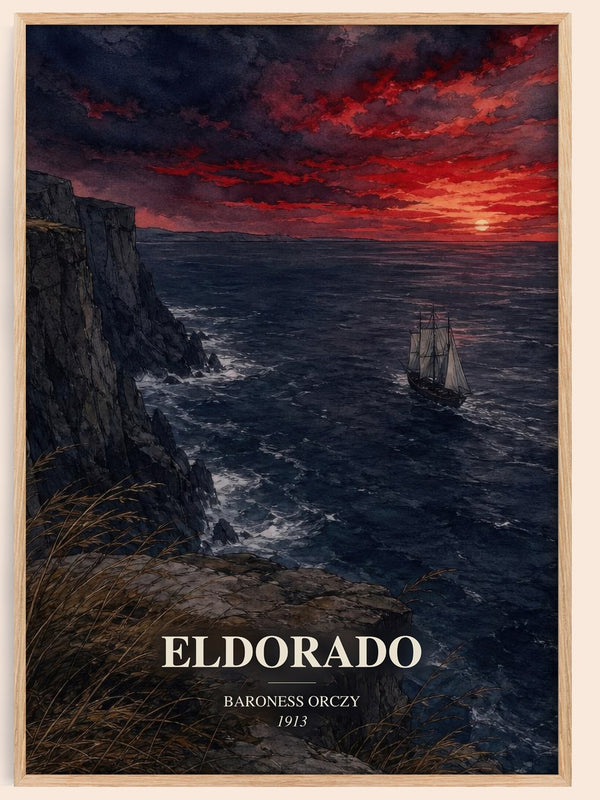 Eldorado watercolour book poster by Baroness Orczy – framed literary art print