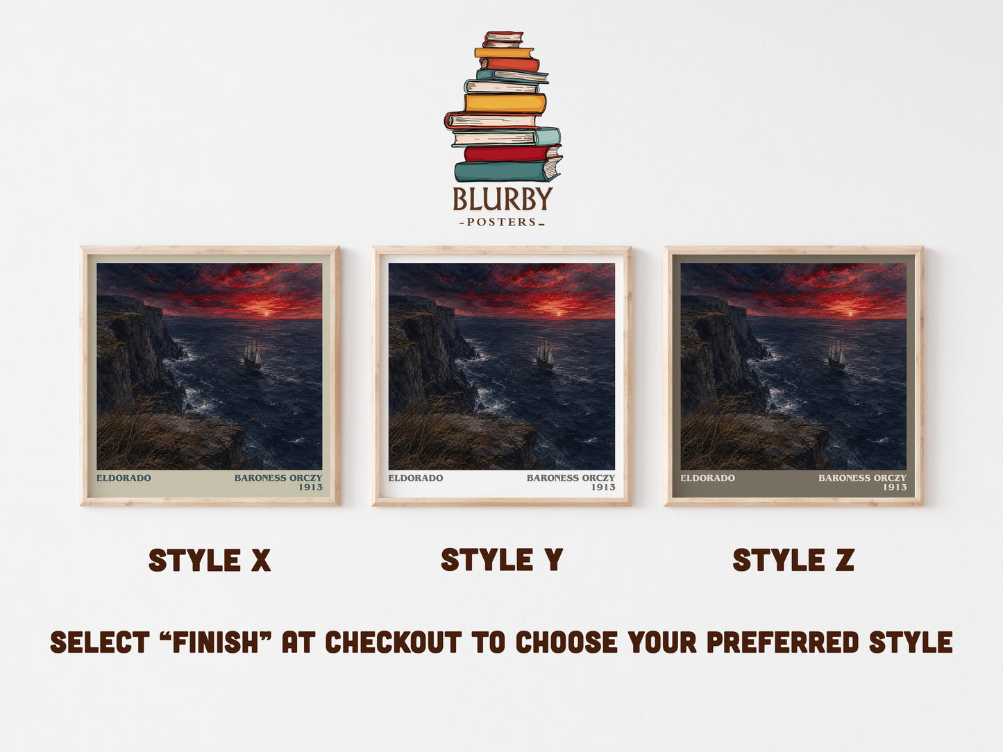 Eldorado literary print in frame leaning in hallway – historical fiction wall art