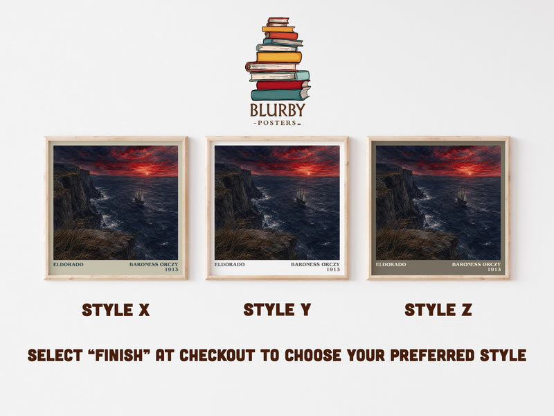 Eldorado literary print in frame leaning in hallway – historical fiction wall art