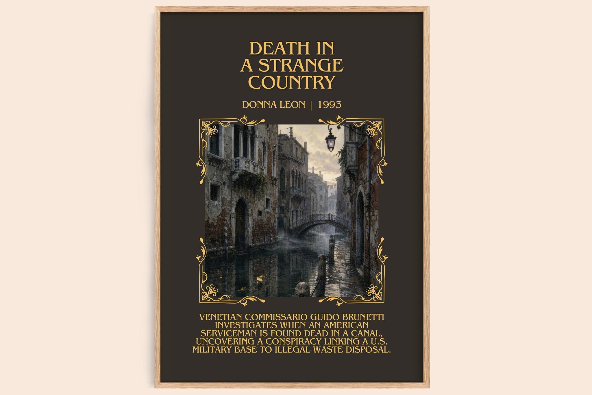 Death in a Strange Country Minimalist Book Poster by Donna Leon