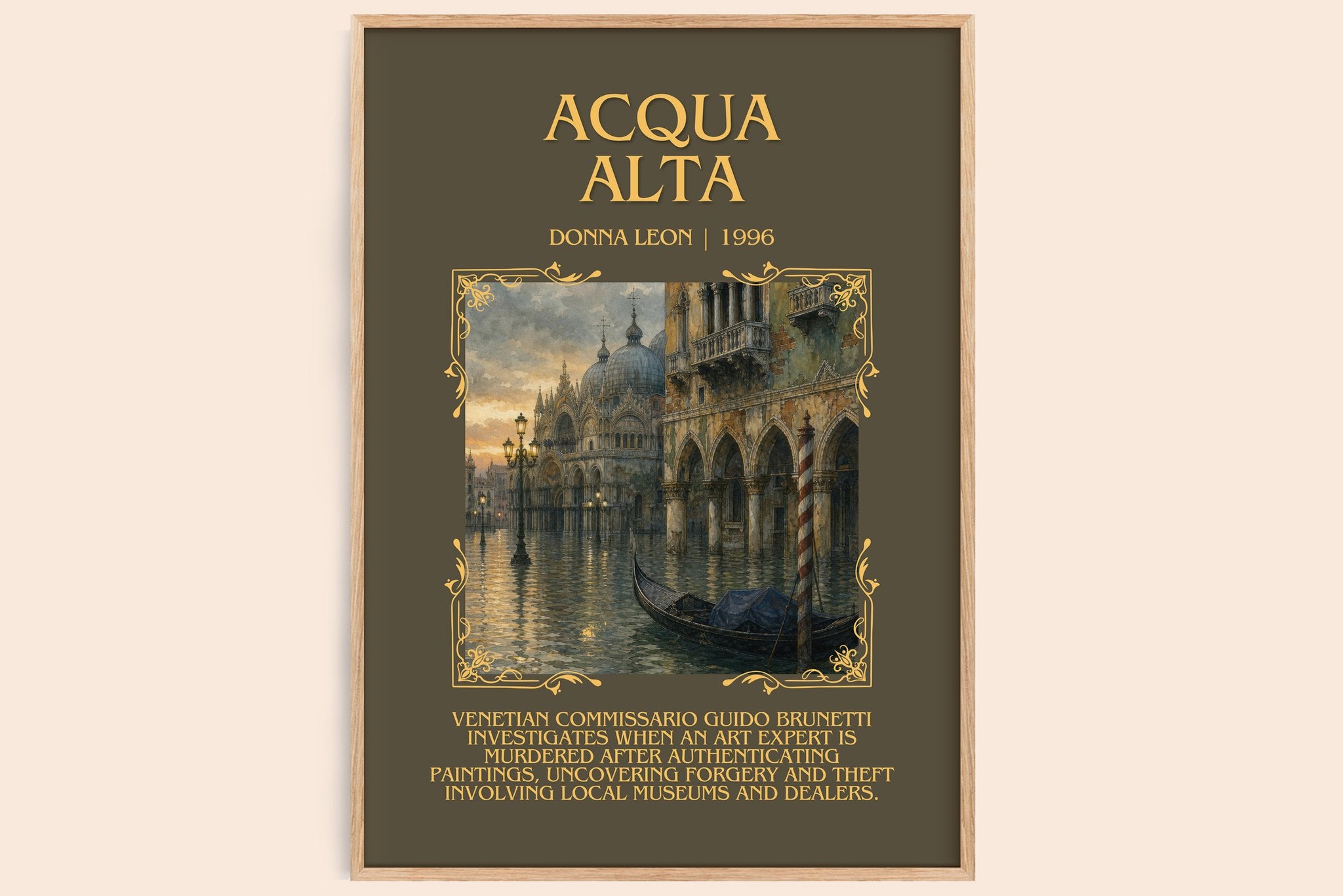 Acqua Alta Minimalist Book Poster by Donna Leon