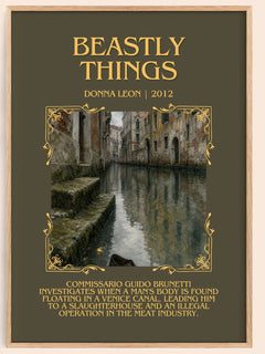 Beastly Things Minimalist Book Poster by Donna Leon – image 1