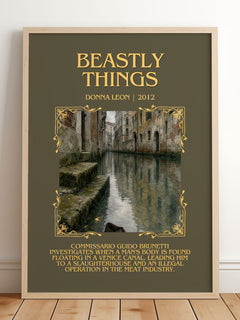 Beastly Things Minimalist Book Poster by Donna Leon – image 2