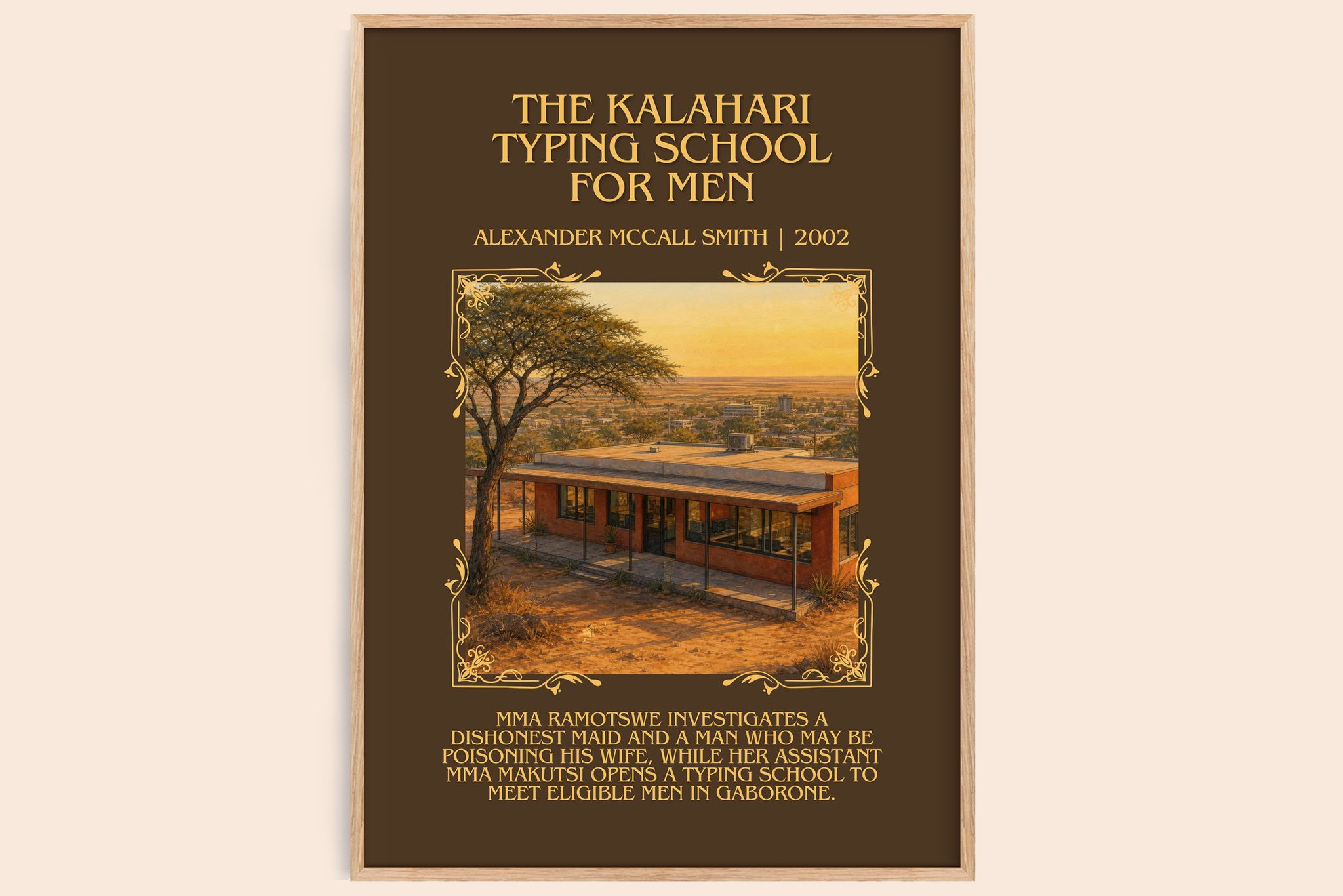 Kalahari Typing School for Men Minimalist Book Poster by A. Smith
