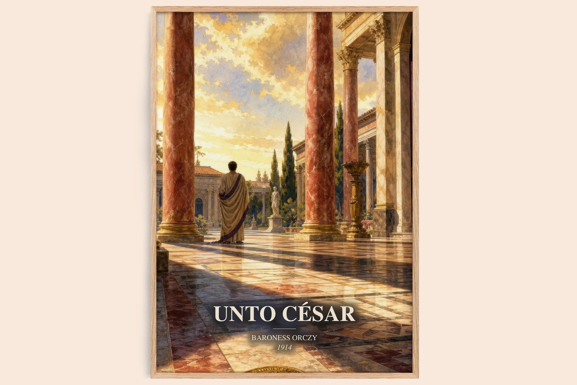 Unto César watercolour book poster by Baroness Orczy – framed literary art print
