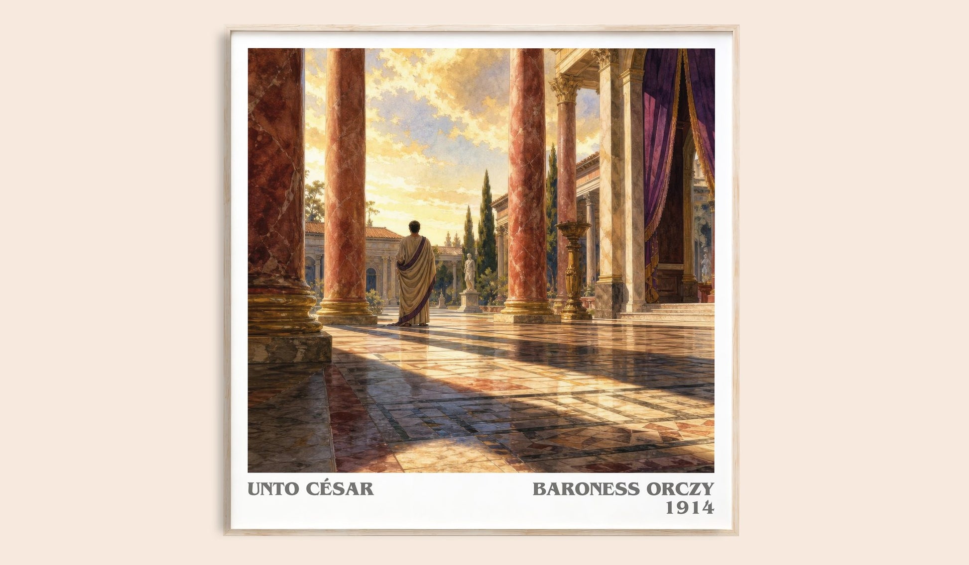 Unto César literary book poster by Baroness Orczy – framed literary art print