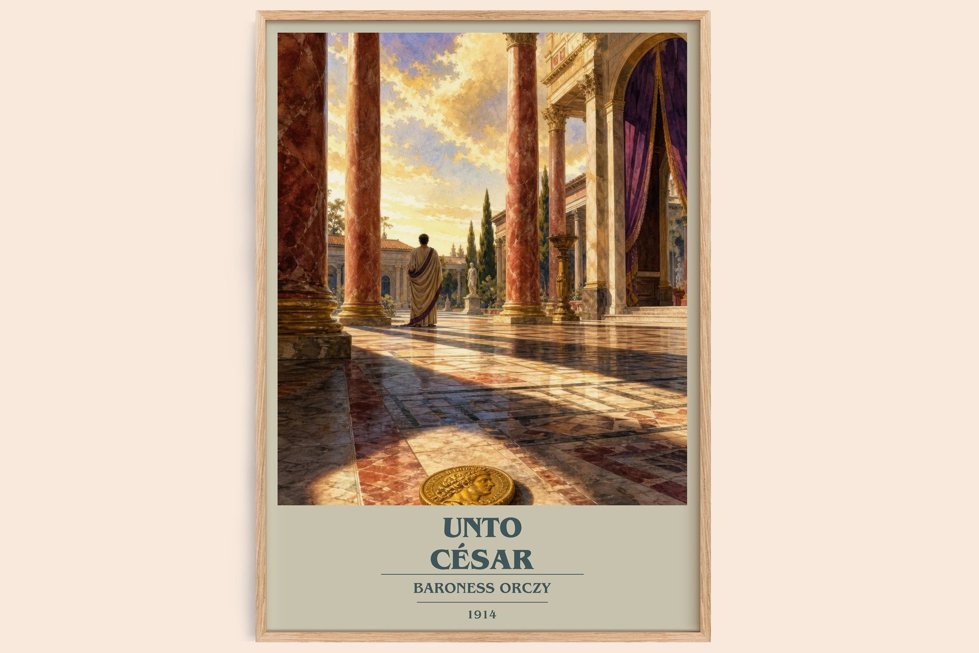 Unto César book cover book poster by Baroness Orczy – framed literary art print